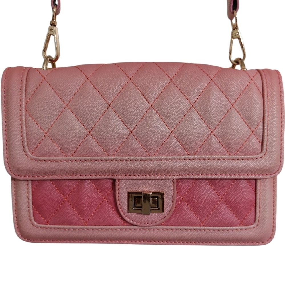 Elegant Quilted Pink Crossbody Bag - Picture 3 of 6